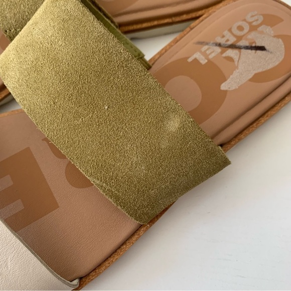 Sorel Ella II Slide Sandal in‎ Olive Shade/Chalk Sz 7 - Picture 4 of 7